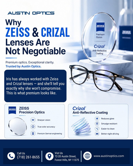 Why ZEISS & CRIZAL Lenses Are Not Negotiable